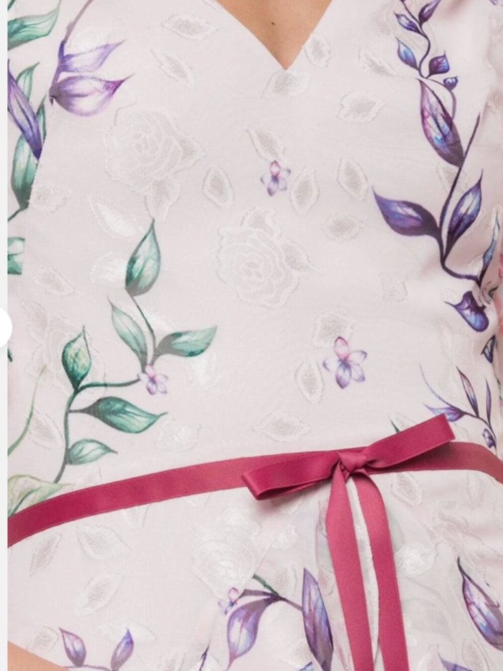 Marchesa Notte Pink V-Neck Floral Tea Gown-Short Sleeve Chiffon Dress NWT sz 20 - Picture 3 of 4